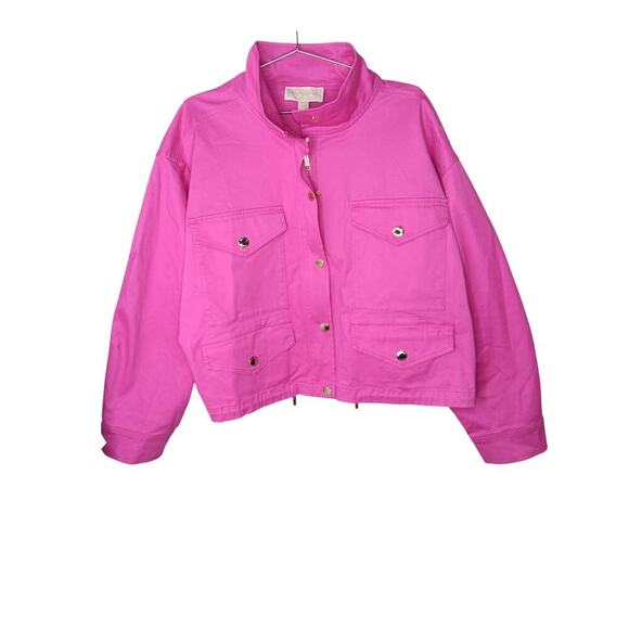 New with Tags Michael Kors Organic Stretch Cotton in Pink Anorak SZ L - Picture 15 of 16